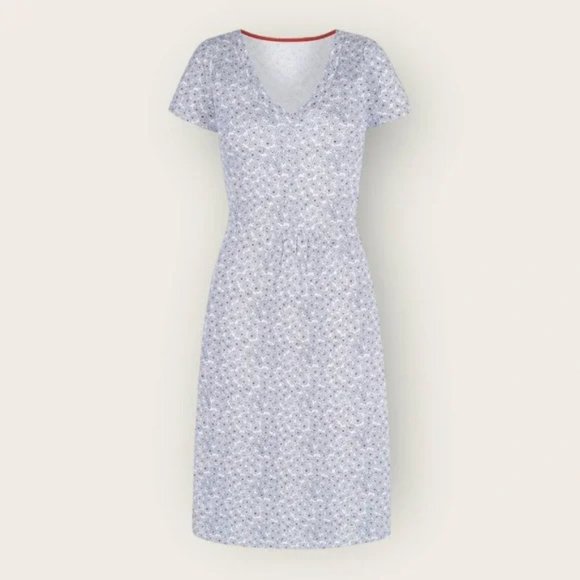 ⭐ Boden Penelope Cotton Modal Jersey Dot Print Dress Size 12R - Picture 4 of 15